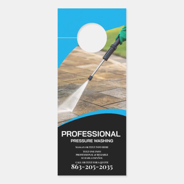 Affichette De Porte Professional Pressure Wash Minimalist (Devant)