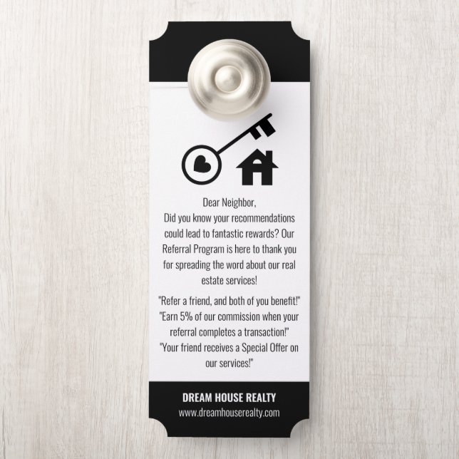 Affichette De Porte Programme d'aiguillage immobilier professionnel (Sur le bouton)