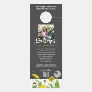 Affichette De Porte Promotion du service de soin de pelouse naturelle 