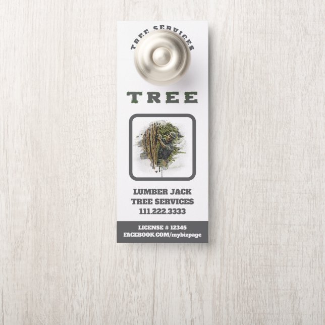 Affichette De Porte *~* QR Man Lumber Jack Tree Services Porte d'art (Sur le bouton)