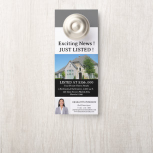 Affichette De Porte Réalisateur immobilier moderne Juste listé
