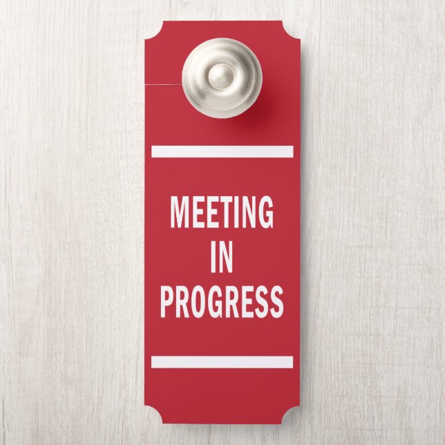 Affichette De Porte Réunion en cours (Sur le bouton)