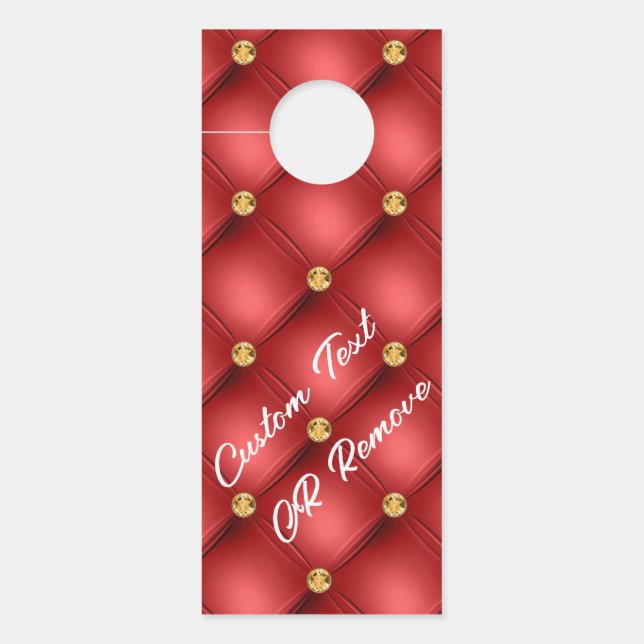 Affichette de porte rouge et or avec texte personn (Devant)