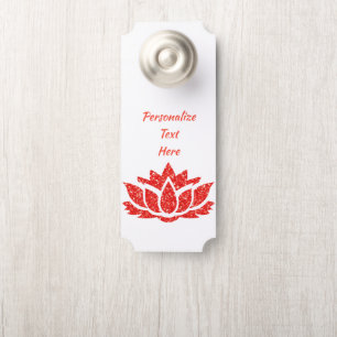 Affichette De Porte Ruby Red Gemstone Lotus Fleur Zen Yoga Salle