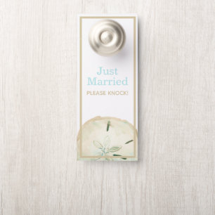 Affichette De Porte Sable Dollar Beach Mariage Juste Marié Faveur