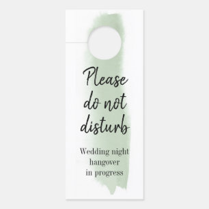Affichette De Porte Sage Vert Aquarelle Brush Strot Ne Disturbe Pas