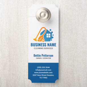 Affichette De Porte Service de nettoyage à aspiration Maison Bleue Ora