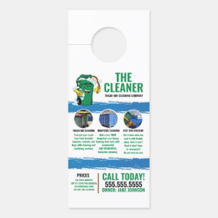Affichette De Porte Service de nettoyage des poubelles
