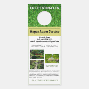 Affichette De Porte Service de pelouse multi-photo Estimation gratuite