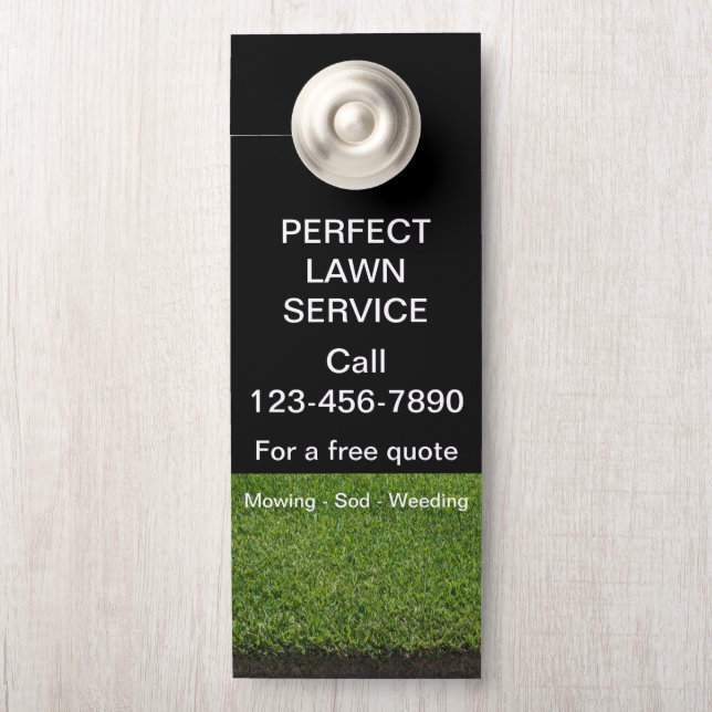 Affichette De Porte Service de remorquage de pelouse grande promotion (Sur le bouton)