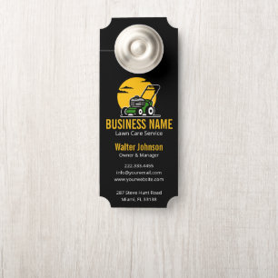 Affichette De Porte Service de Tonte Écologique Professionnel Soleil J