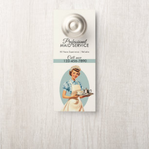 Affichette De Porte Service ménager professionnel Rétro