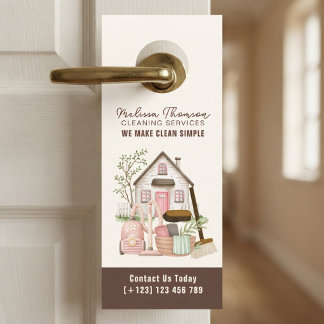 Affichette De Porte Services de nettoyage de maison professionnels et 