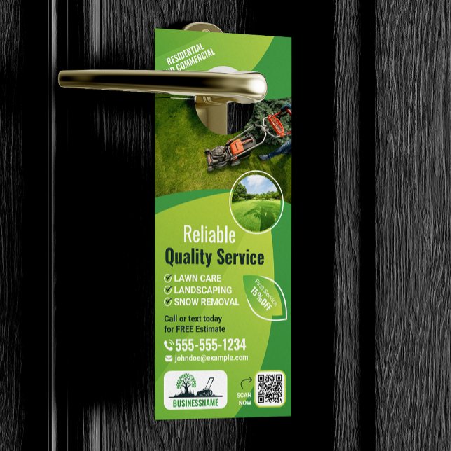 Affichette De Porte Services modernes de jardinage (Créateur téléchargé)