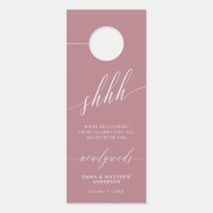 Affichette De Porte Shhh Rose Blanc Ne Dérangez Pas Mariage