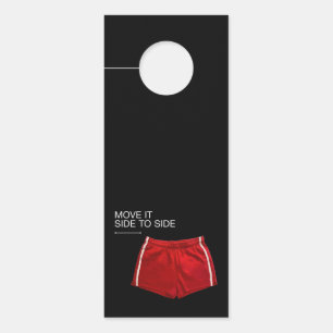 Affichette De Porte Shorts Athlétiques Rouges Déplacez-Le De Côté