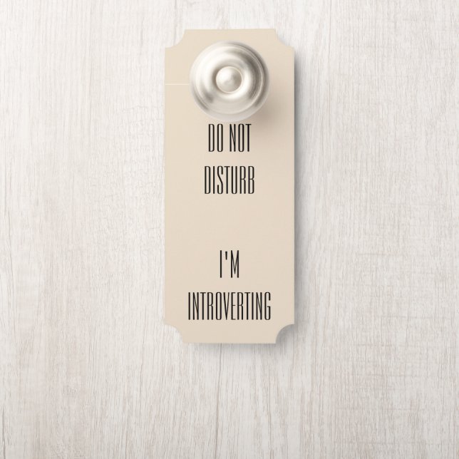 Affichette De Porte S'introvertir... (Sur le bouton)
