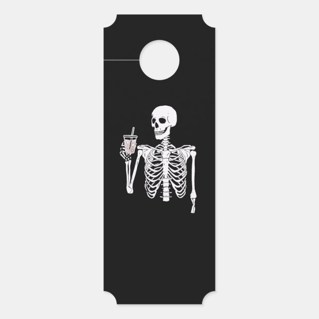 Affichette De Porte Skeleton Drink Café (Devant)