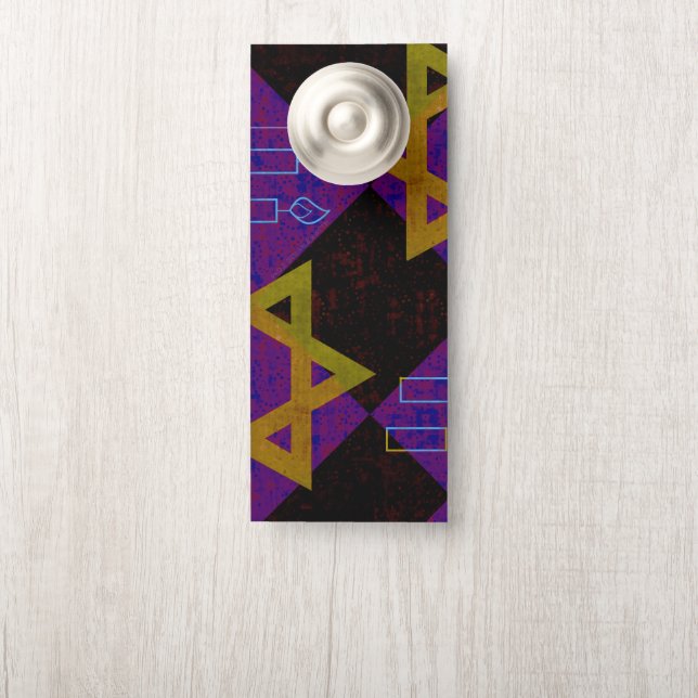 Affichette De Porte SlipperyJoe's Happy Hanoukka Star de David menorah (Sur le bouton)