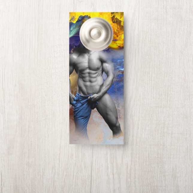 Affichette De Porte SlipperyJoe's musculaire physique chemise vapeur (Sur le bouton)