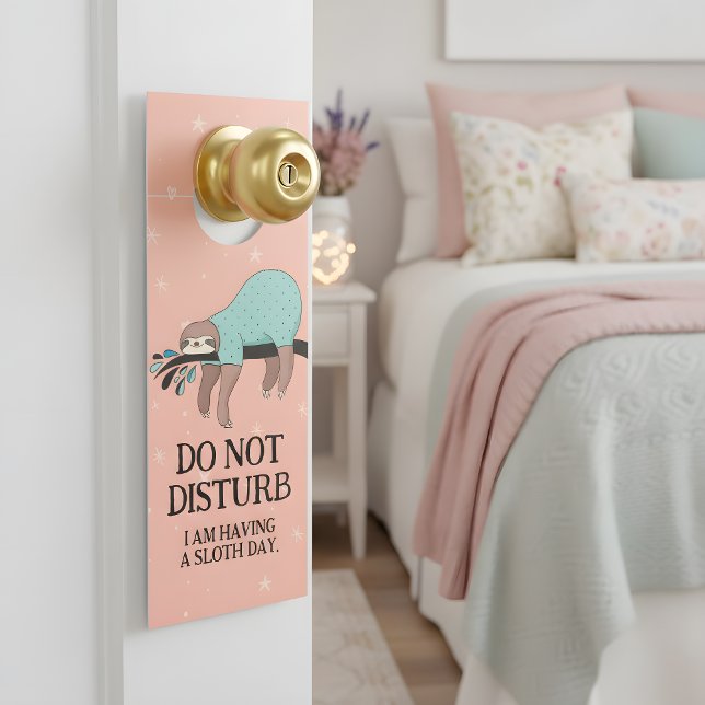 Affichette De Porte Sloth double face (Let everyone in your house know that just like a sloth you're having some well earned sleepy time!)