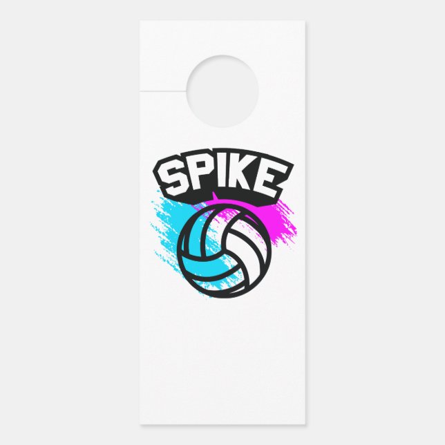 Affichette De Porte Spike Volleyball (Devant)