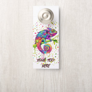Affichette De Porte Style d'aquarelle des teintures Chameleon
