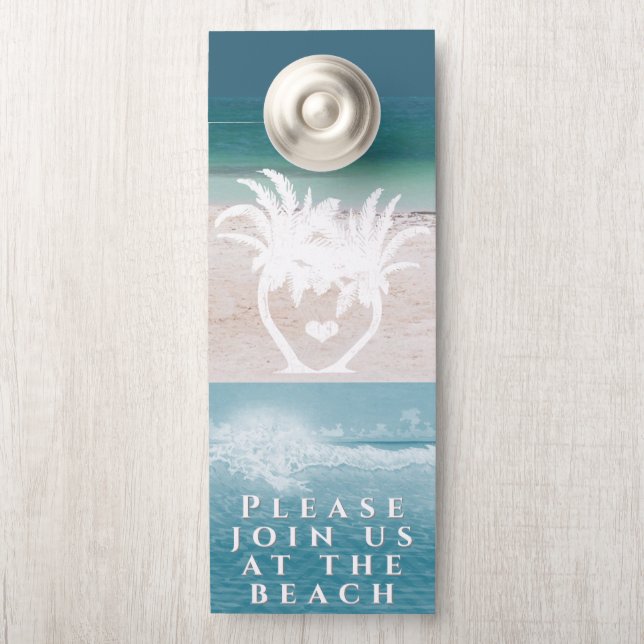 Affichette De Porte Sur La Plage (Sur le bouton)