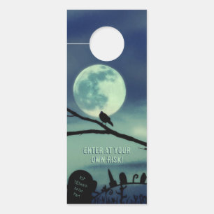 Affichette De Porte Sweet Darkness Pleine lune gothique Eerie Graveyar