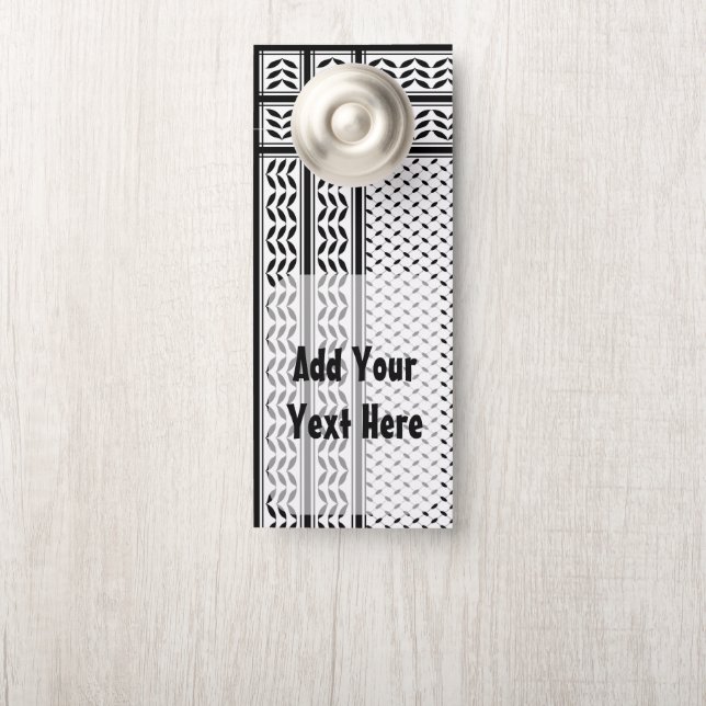 Affichette De Porte Symbole Keffiyeh de la Palestine Motif de résistan (Sur le bouton)