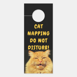 Affichette De Porte Talking Cat dit Please Knock Napping