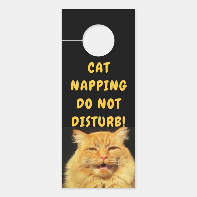 Affichette De Porte Talking Cat dit Please Knock Napping (Devant)