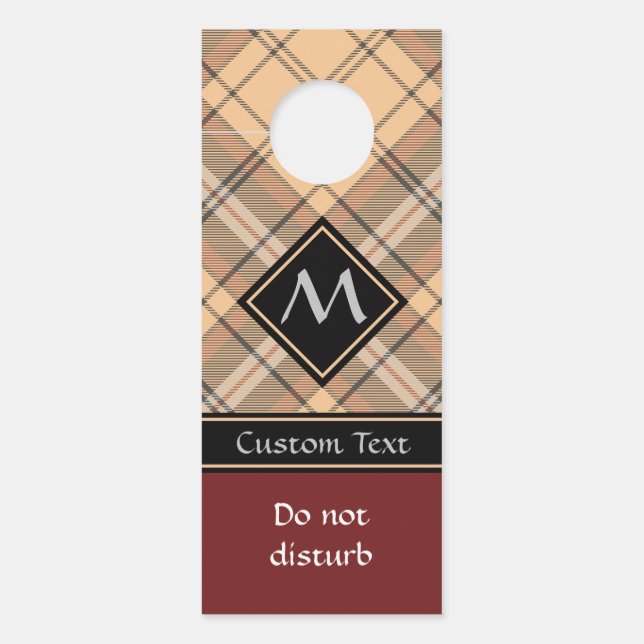Affichette De Porte Tartan beige et Brown (Devant)