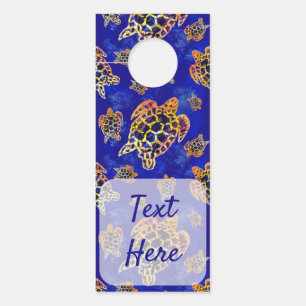Affichette De Porte Tortues de mer batik art africain