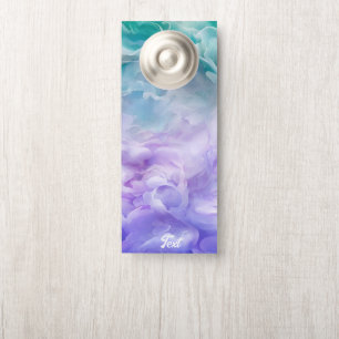 Affichette De Porte Tourbillon de nuage bleu et violet
