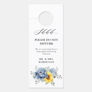 Affichette De Porte Tournesol Dusty Blue Slate Peony Mariage floral
