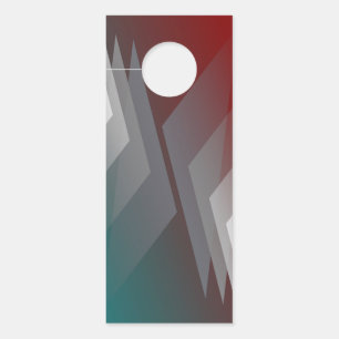 Affichette De Porte Triangles gris sur bordeaux turquoise