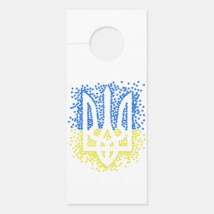 Affichette De Porte Trident de l'emblème ukrainien tryzub dispersant l