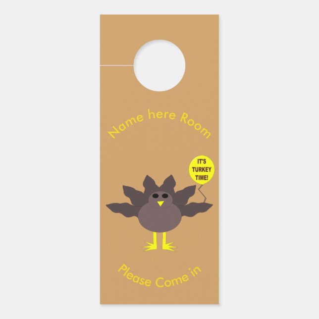 Affichette De Porte Turquie Heure Thanksgiving Personnalisé (Devant)