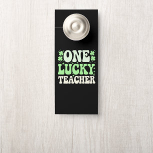 Affichette De Porte Un professeur chanceux professeur rétro groovy St-