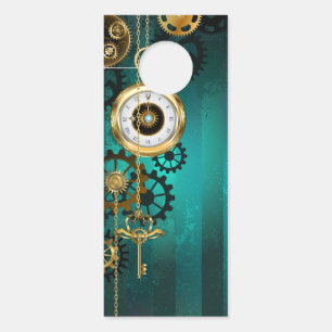 Affichette De Porte Veille bijoux Steampunk sur un Arrière - plan vert