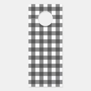 Affichette De Porte Vichy noir et blanc En vichy Motif