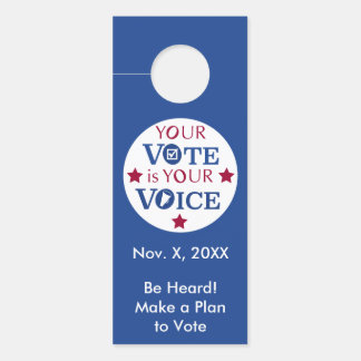 Affichette De Porte Votre voix est votre vote en personne Rappel de vo