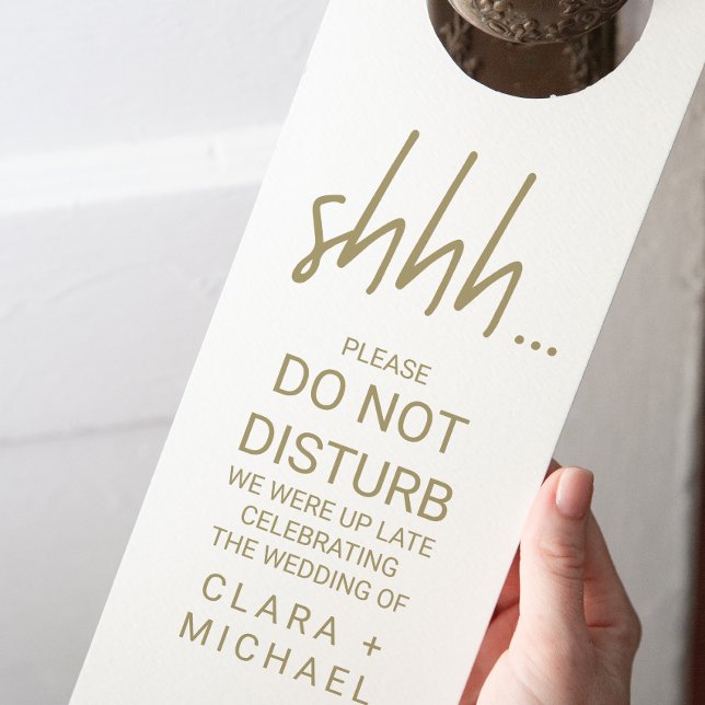 Affichette De Porte Whimsical Gold Calligraphy Hôtel Mariage Invité (Créateur téléchargé)