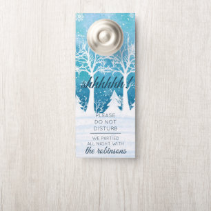 Affichette De Porte Winter Blue Welcome / Ne pas déranger l'Affichette