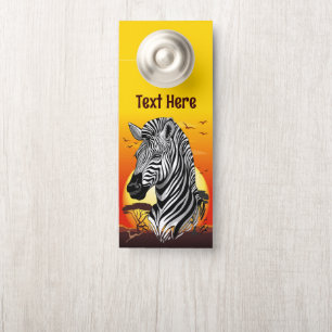Affichette De Porte Zebra African Savanna Wild Animal