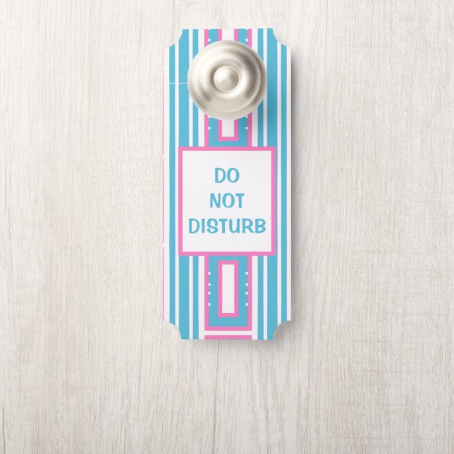 Affichettes de porte de papier Aqua moderne (Sur le bouton)