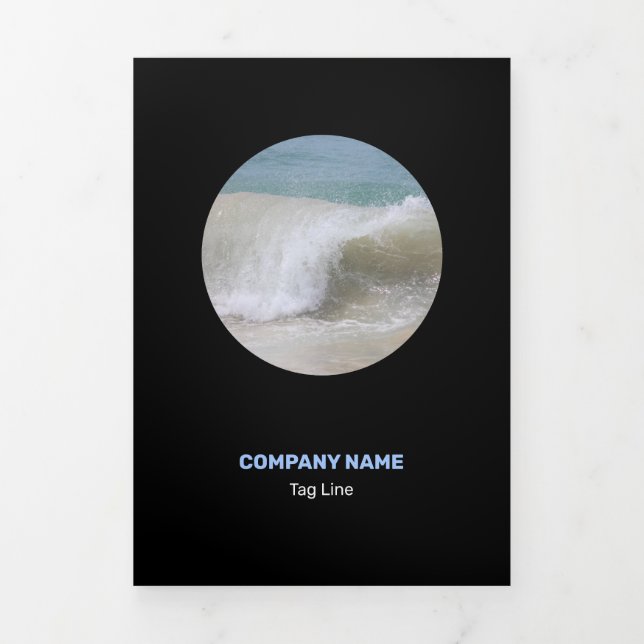 Affidable Blue Black and White Neat Tri-Fold Card (Cover)