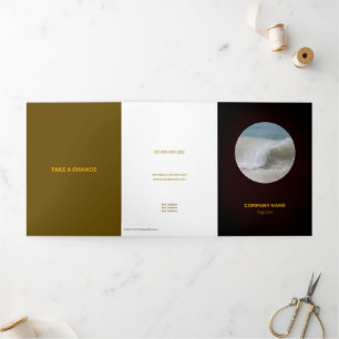 Affidable Brown and Orange Neat Tri-Fold Card