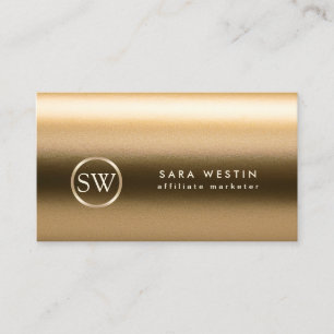 Affiliate Marketer Gold Monogram Business Card